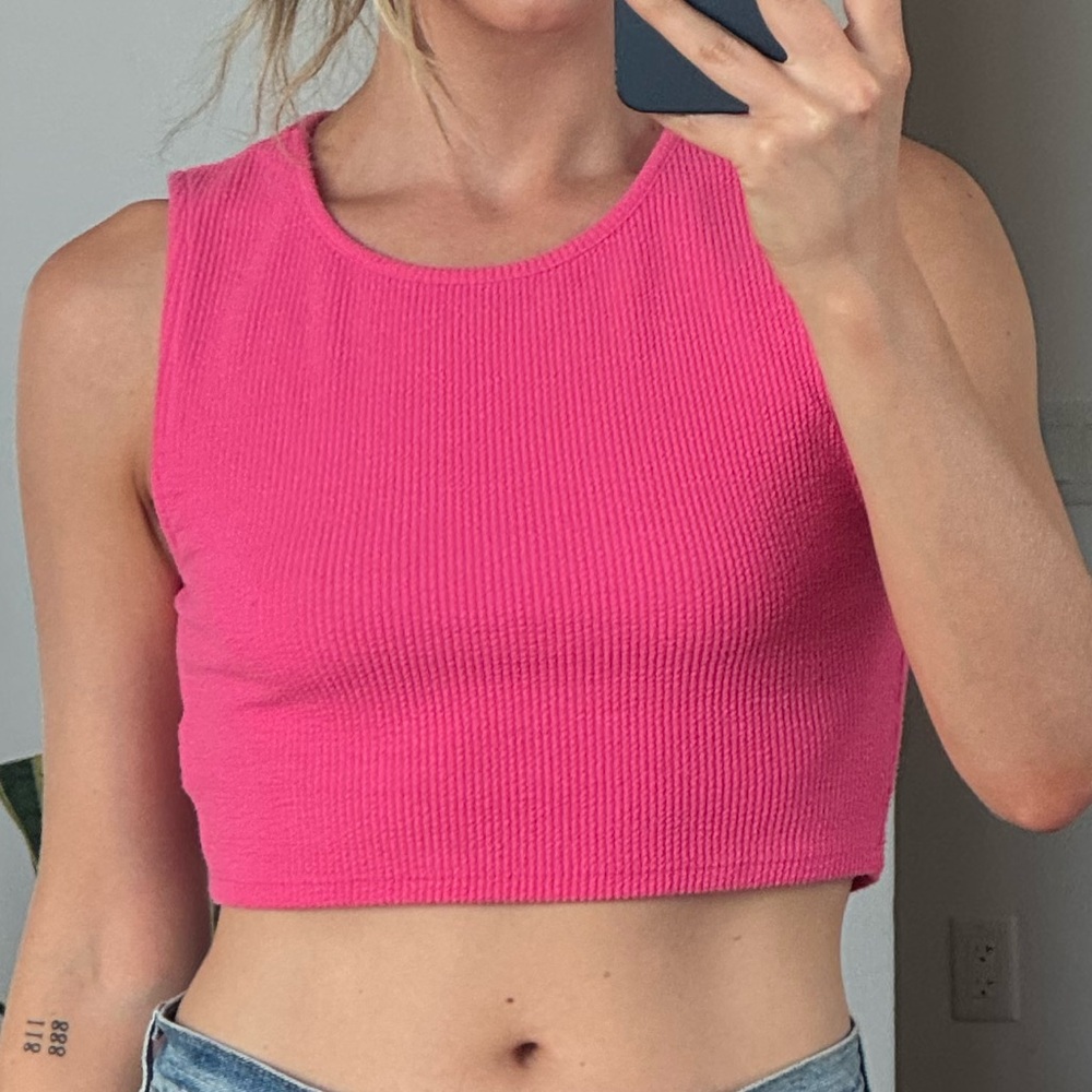 Lovers + Friends Fuchsia Ribbed Tank Top